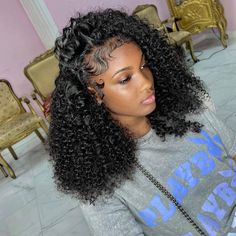 Upgrade your look with our 13x4 Curly Lace Front Wig! Made with 100% human hair, this lace front wig gives you natural-looking hairline and endless styling options. Shop now for free shipping! Hair Material: 100% Human Hair Hair Density (You Choose): 180%, 200%, 250% Hair Color: Natural Black (1B) Hairline: Pre-plucked, Pre-bleached Can Be Dyed: Yes Last For: 18 Months or more with Proper Care Lace Type: HD/Transparent Lace Lace Size: 13*4 Cap Size: Standard Medium Size (Circumference 22.5") Short Curly Wig Styles, Hair Wig Styles, Grey Hair Extensions, Curly Lace Frontal, Hair Care Oil, Hd Lace Frontal, Curly Hair Wig, Curly Human Hair Wig, Curly Lace Front Wigs