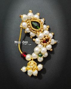 Maharashtrian Nath Designs, Nath Designs Gold, Mangalsutra Designs Gold Traditional Latest, Moti Jewellery, Maharashtrian Nath, Nath Designs, Nath Design, Nath Bridal, Nose Ring Designs