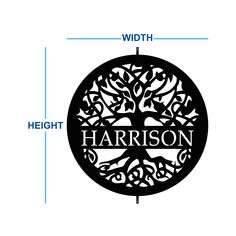 the logo for harrison high school, which is located in front of an image of a tree