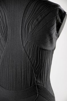 Panelled bodice detail with stitched patterns using motion sensor embroidery; innovative textiles for fashion // Aeolia Functional Technical Fabric Activewear For Running, Compressive Technical Fabric Activewear For Running, Compressive Functional Activewear In Technical Fabric, Compressive Sports Activewear In Technical Fabric, Technical Textiles, Sensors Technology, Textile Texture, Wearable Tech