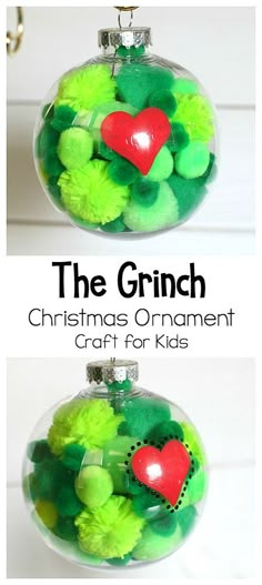 the grinch christmas ornament craft for kids is an easy and fun project