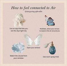 how to feel connected to air with pictures and text on the bottom right hand corner