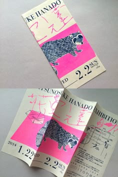 an open brochure with drawings on it