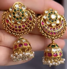 Buttalu Models, Gold Neck Piece, Pearl Necklace Tutorial, Jadai Billai, Kundan Jhumkas, Antic Jewellery, Bridal Jewelry Sets Brides, Gold Tops