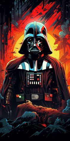 darth vader poster with the sun in the background