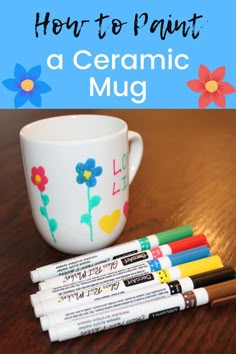 how to paint a ceramic mug with crayons