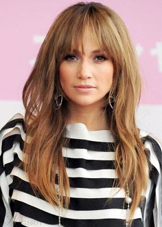 Celebrity Long Hair, Jennifer Lopez Hair, Celebrity Haircuts, Layered Hairstyles, Haircut Styles, Long Layered Haircuts, How To Style Bangs, Fringe Hairstyles