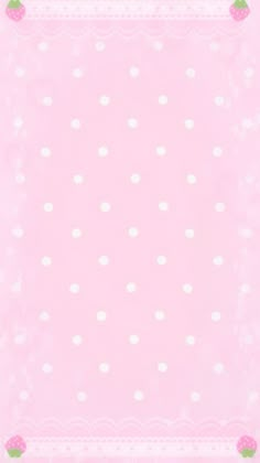 a pink background with white polka dots