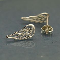 Sterling Silver Wing Stud EarringsSterling Silver Openwork Wing Post Earrings. Wings symbolize a desire to let your spirit soar, to rise above a challenge and regain your clarity of thought. With beautiful openwork feathers, these post earrings make wonderful , magical, ready to wear earrings. Pure stamped 925 sterling silver You will receive one pair of earringsMeasurements (mm): Length: 15  Width: 6.5 Height:  1 Please feel free to ask any questions. We will get back to you promptly.---London Angel Wings Jewelry, Wing Jewelry, Angel Earrings, Geode Earrings, Angel Jewelry, Angel Wing Earrings, Silver Wings, Spring Jewelry, Rise Above