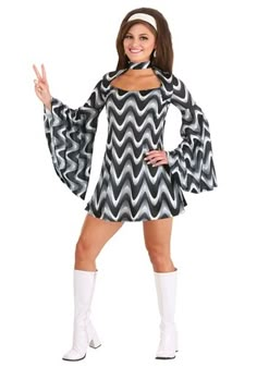 Silver Queen Disco Costume | 1960 Costumes Decades Party Outfit, 1960 Costume, Disco Party Outfit Ideas, 70s Disco Party Outfit, 70s Disco Dress, Disco Party Outfit, Decades Costumes, Dance Fits