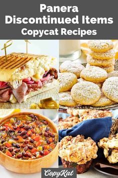 panera dishes with text overlay that says panera dished items copycat recipes