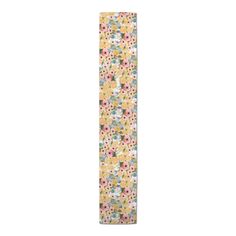 a yellow and pink flowered bookmark on a white background