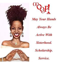 an image of a woman smiling with her hands on her chest and the caption says, may your hands always be active with sisterhood