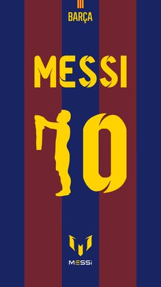 the messi 10 logo is shown in yellow and blue striped material with an image of a man's face on it