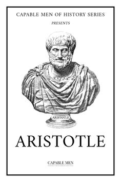 the front cover of an article about aristole, which is written in black and white