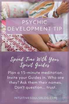 the psychic development guide for psychic people is shown in purple and white with text that reads psychic