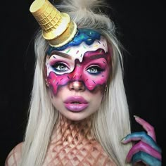 ★ ☆ ★ ☆ ★ ☆ ★ Cone Head, Special Fx Makeup, Theatrical Makeup, Halloween Makeup Inspiration, Cream Face, Special Effects Makeup