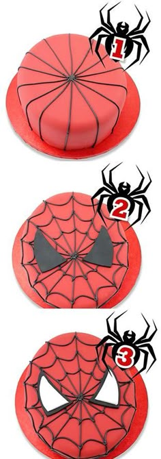 three spiderman plates are shown with the numbers 3 and 5 on each one side