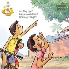 an image of children playing with each other on a bike and the caption says, are they trip? can we reach them? will we get caught?