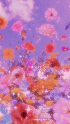 an image of colorful flowers in the sky