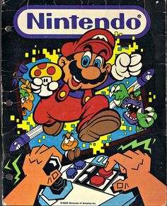 an old nintendo magazine cover with mario on it