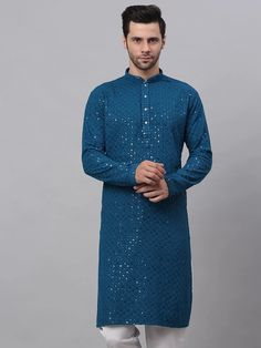 Straight shapeEmbroidered , Floral Design, Regular styleMandarin collar, long regular sleevesKnee length with straight hem Top fabric: Viscose Rayon Bottom fabric: Cotton BlendWash Care: Machine wash Kurta Set Men, Kurta For Men, Kurta Men, Viscose Rayon, Hem Top, Top Fabric, Mandarin Collar, Fabric Cotton, Mens Fitness