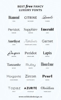 the different font styles for each type of logo