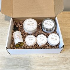 the body care gift set is in a box