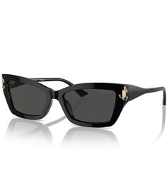 From Jimmy Choo&#x2C; the Women's JC5011U 55mm Cat Eye Sunglasses feature:Acetate frameCat eye shapeSolid lensRx ableNon-polarizedApprox. 55mm lens- 17mm bridge- 140mm templeImported. Jimmy Choo Sunglasses Women, Black Cat Eye Sunglasses, Jimmy Choo Sunglasses, Trending Sunglasses, Eyewear Womens, Dillard's, Designer Sunglasses, Eyewear Sunglasses, Strong Women