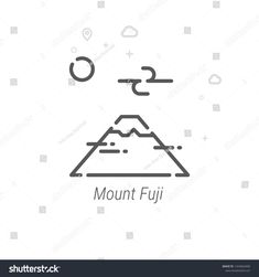 the mountain fujii logo is shown in black and white, on a white background