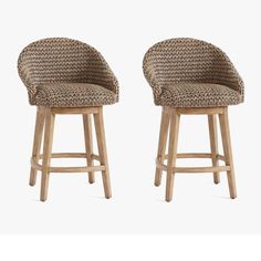 two wicker bar stools side by side