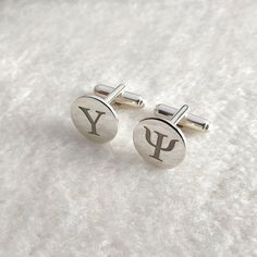 Psi Upsilon Cufflinks,Sigma Cufflinks,Delta Cufflinks,Psi Cufflinks,Custom Greek Letters Cufflinks,Personalized Wedding Cufflinks,Best Gift Country Necklace, Letter Symbols, Number Necklace, Special Necklace, Map Necklace