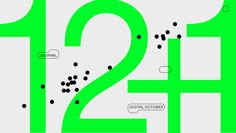 the numbers are marked in black dots on a green background, and there is no image to describe