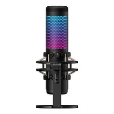 an image of a colorful microphone on a white background