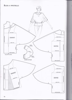 an open book showing the pattern for a top and pants