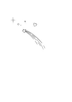 a black and white drawing of a shooting star