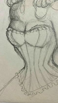 a pencil drawing of a woman's dress