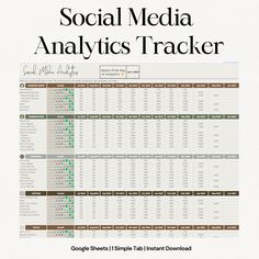 the social media analistic tracker is shown in this screenshote image with text that reads