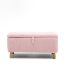 Features:Spefications:Dimensions:Assembly:Warranty: Upholstery Color: Pink | Ebern Designs Cvetelina Boucle Upholstered Storage Bench Solid + Manufactured Wood in Pink | 19.3 H x 15.7 W x 15.7 D in | Wayfair Modern Storage Bench, Fabric Bench, Upholstered Storage Bench, Frame Wood, Pink Solid, Living Room Furniture Chairs, Upholstered Storage, Modern Storage, Upholstered Ottoman