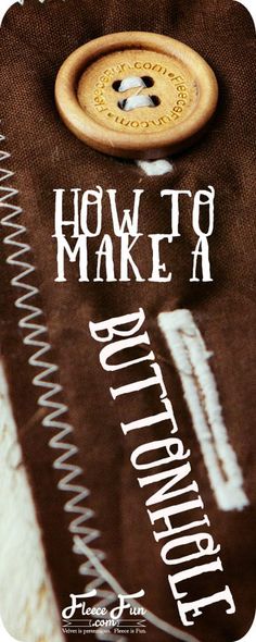 a close up of a button on a brown cloth with the words how to make a pattern