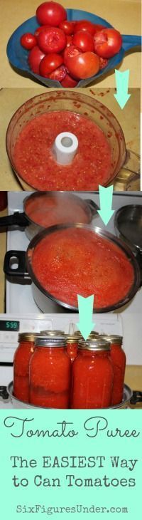 tomatoes are being cooked in the oven and placed on top of each other to make tomato sauce