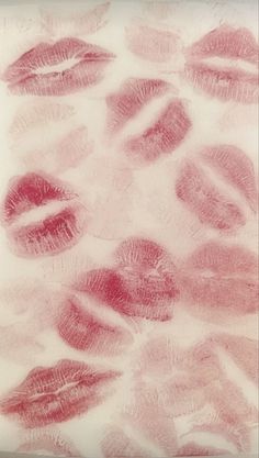 the lips are drawn on paper with red ink