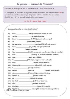 the french language worksheet for students