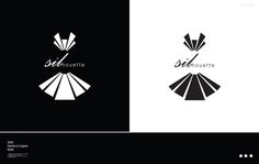 the logo for a fashion boutique is shown in three different colors and styles, including black, white, and grey