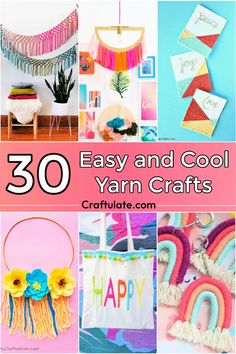 some crafts that are easy and fun for kids to make with yarn, paper and other things