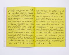 an open yellow book with writing on it's pages and the words written in spanish