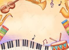 an illustration of musical instruments and music notes