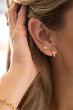 5mm cubic zirconia • 14kt gold filled Minimalist Rose Gold Cubic Zirconia Jewelry, Elegant Gold Cartilage Earrings With Diamond Accents, Elegant Everyday 14k Gold Filled Cartilage Earrings, Dainty Huggie Everyday Jewelry, Elegant 14k Gold Filled Huggie Cartilage Earrings, Dainty Huggie Jewelry For Everyday, Delicate 14k Gold Round Diamond Earrings, Everyday Elegant 14k Gold Filled Cartilage Earrings, Minimalist Jewelry With Round Stone Diamond Accents