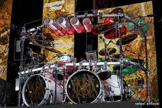 an electronic drum set on stage at a concert