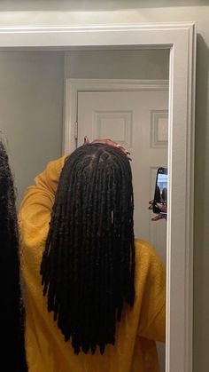 Neat Locs Women, Small Locs Hairstyles For Women, Skunk Stripe With Locs, Medium Sized Locs On Black Women, Medium Traditional Locs, Types Of Starter Locs, Locs Black Women Aesthetic, Black Girls With Locs Aesthetic